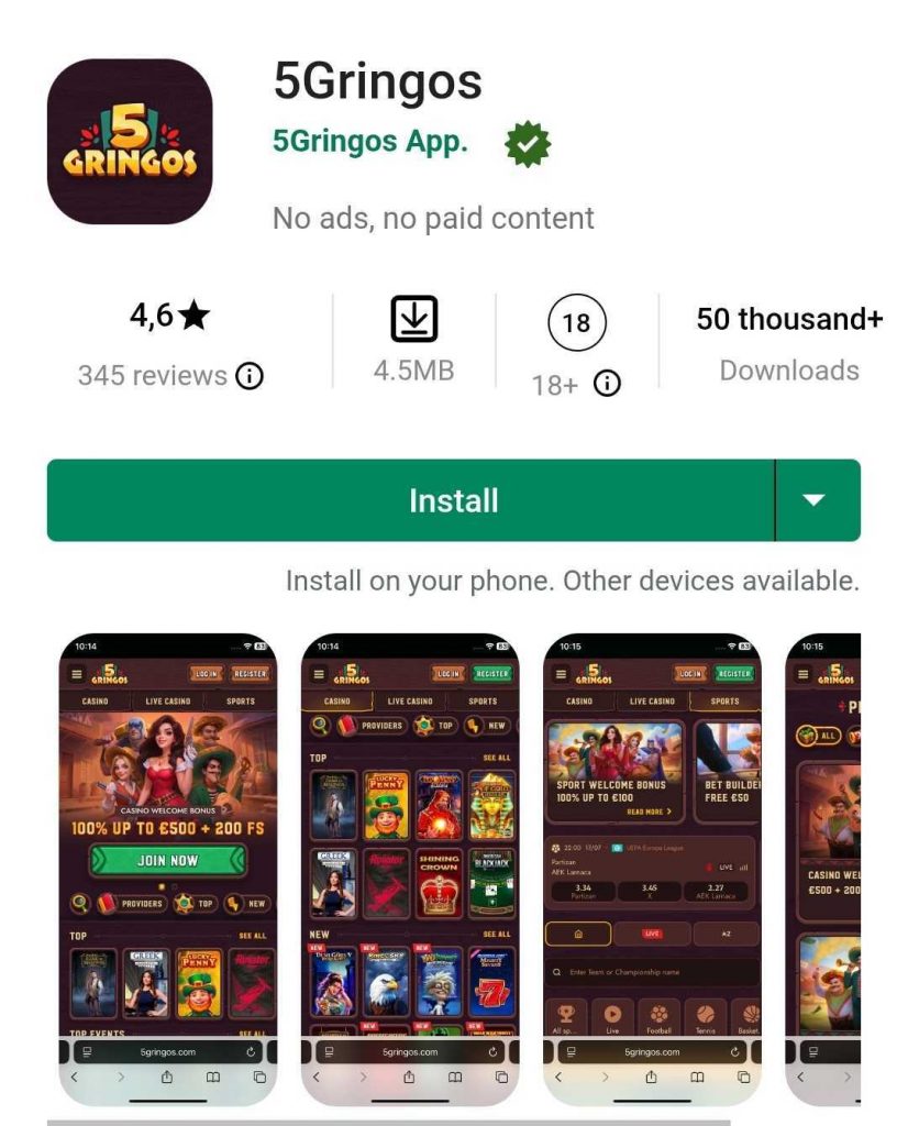 5Gringos Casino APP ENG